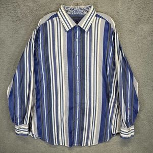 Robert Graham Blue and White Striped Button-Down Shirt